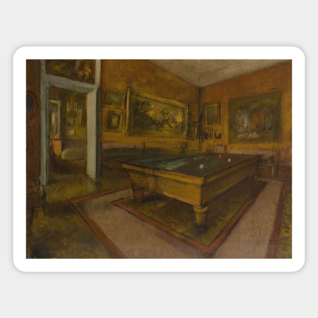 Billiard Room at Menil-Hubert by Edgar Degas Magnet by Classic Art Stall